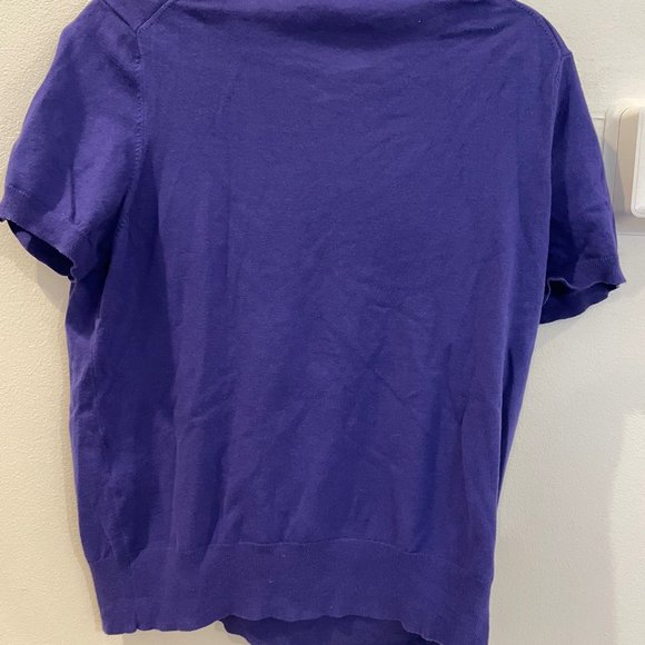 Lands' End | Matching Cardigan Sweater Set | Purple | Women's medium, cotton - Picture 11 of 11